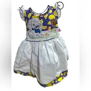 Red Carmen Vintage  Embroidered Cotton Dress  Size 2 Small Fkaw Noted